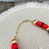 Red, Black & Gold School Spirit Necklace - The Pink Pineapple 850