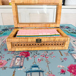 Regent Rattan Mahjong Tile Box - The Pink Pineapple 850