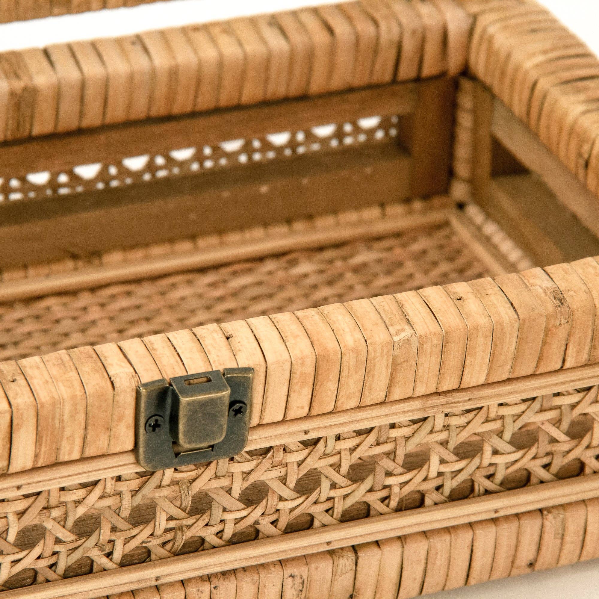 Regent Rattan Mahjong Tile Box - The Pink Pineapple 850