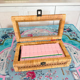 Regent Rattan Mahjong Tile Box - The Pink Pineapple 850