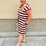 *RESTOCK* Sideline Stripes Zip - Up Mini Dress - The Pink Pineapple 850