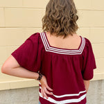 *RESTOCK* Victory Tape Square Neck Top - The Pink Pineapple 850