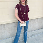 *RESTOCK* Victory Vibes Scallop Sweater Top - The Pink Pineapple 850