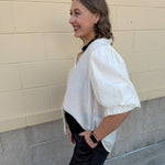 Rhinestone Reverie Blouse in Cream - The Pink Pineapple 850