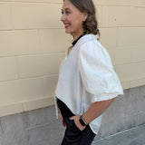 Rhinestone Reverie Blouse in Cream - The Pink Pineapple 850