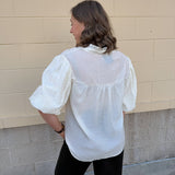 Rhinestone Reverie Blouse in Cream - The Pink Pineapple 850