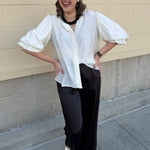 Rhinestone Reverie Blouse in Cream - The Pink Pineapple 850