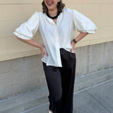 Rhinestone Reverie Blouse in Cream - The Pink Pineapple 850