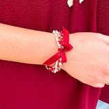 Ribbon & Radiance Bracelet Set - Garnet - The Pink Pineapple 850