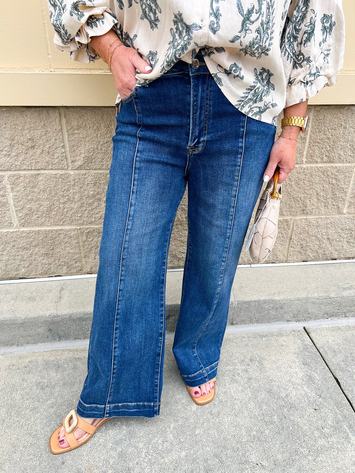 [Risen] City Muse High Rise Wide Leg Ankle Jean - The Pink Pineapple 850