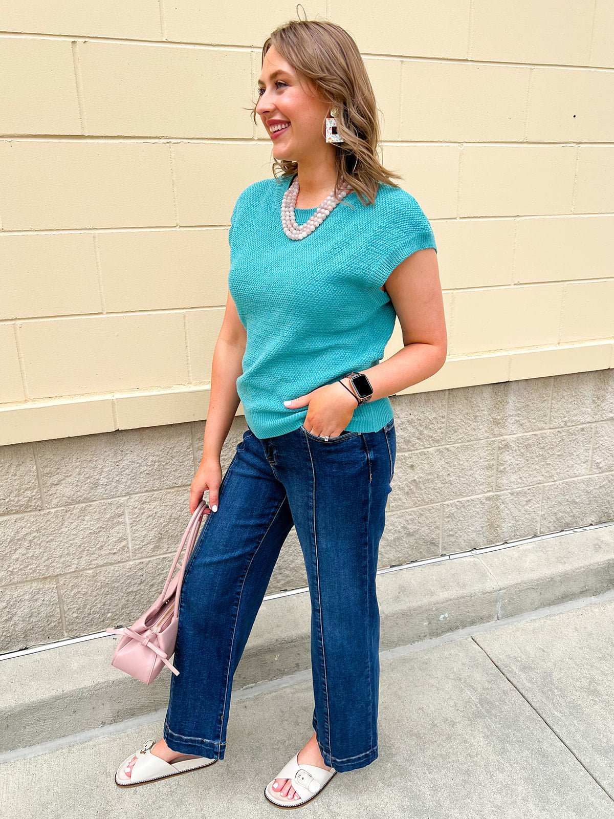 [Risen] City Muse High Rise Wide Leg Ankle Jean - The Pink Pineapple 850