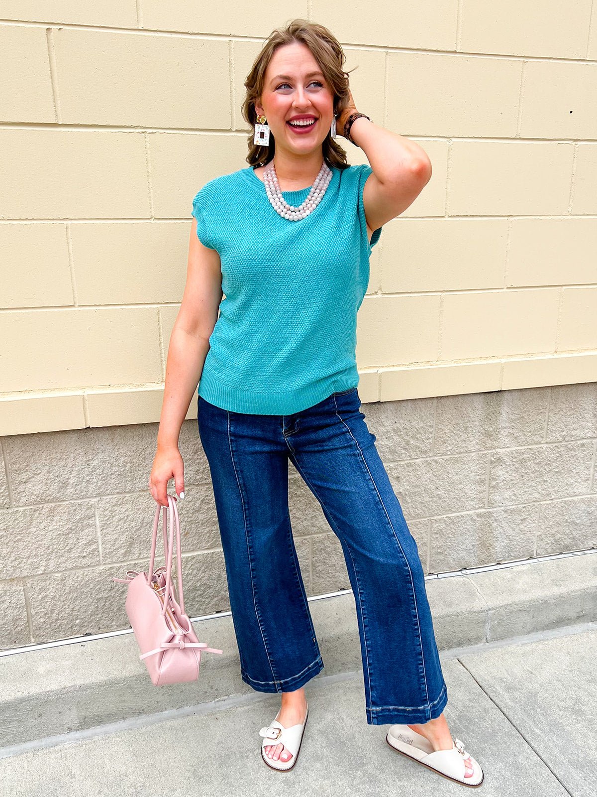 [Risen] City Muse High Rise Wide Leg Ankle Jean - The Pink Pineapple 850