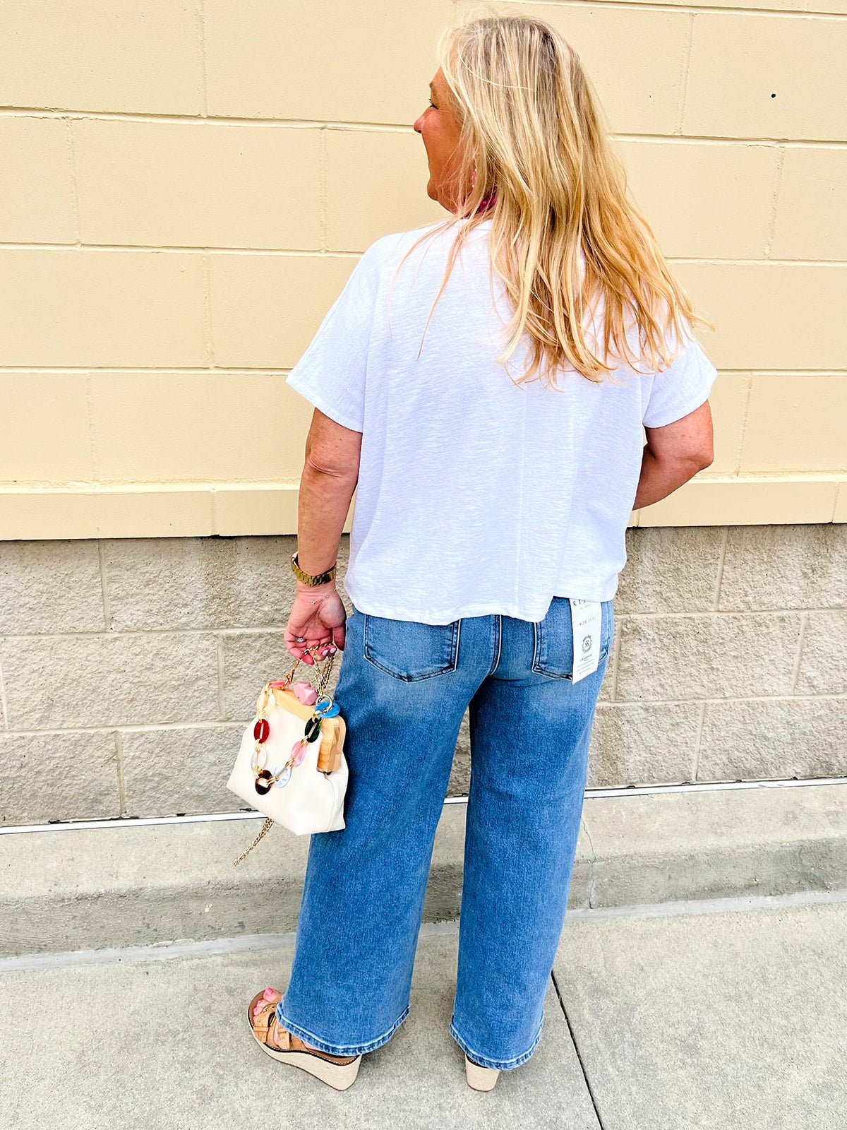 [RISEN] Harbor Stitch Crop Wide Leg Jeans - The Pink Pineapple 850