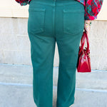 [Risen] Luxe High Rise Crop Jeans in Hunter Green - The Pink Pineapple 850