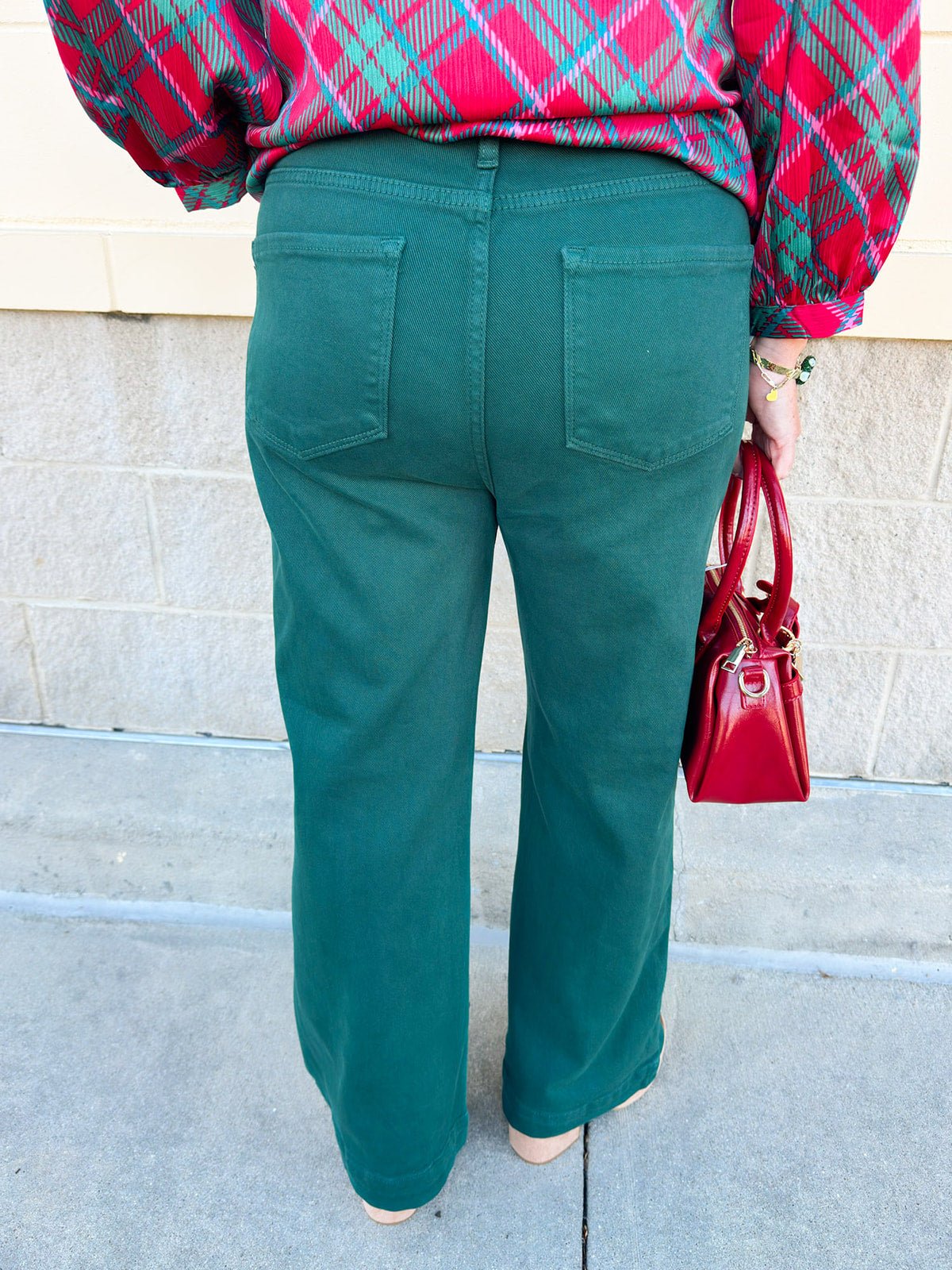 [Risen] Luxe High Rise Crop Jeans in Hunter Green - The Pink Pineapple 850