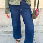 [Risen] Midnight Slouch Mid Rise Wide Leg Jeans in Dark Denim - The Pink Pineapple 850