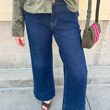 [Risen] Midnight Slouch Mid Rise Wide Leg Jeans in Dark Denim - The Pink Pineapple 850