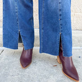 [Risen] Ocean Mid Rise - Crop Wide - Front Slit Jeans - The Pink Pineapple 850