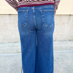 [Risen] Ocean Mid Rise - Crop Wide - Front Slit Jeans - The Pink Pineapple 850