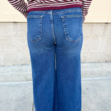 [Risen] Ocean Mid Rise - Crop Wide - Front Slit Jeans - The Pink Pineapple 850