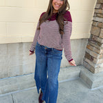 [Risen] Ocean Mid Rise - Crop Wide - Front Slit Jeans - The Pink Pineapple 850