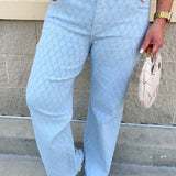 [Risen] Seabreeze Stitch Straight Jeans - The Pink Pineapple 850