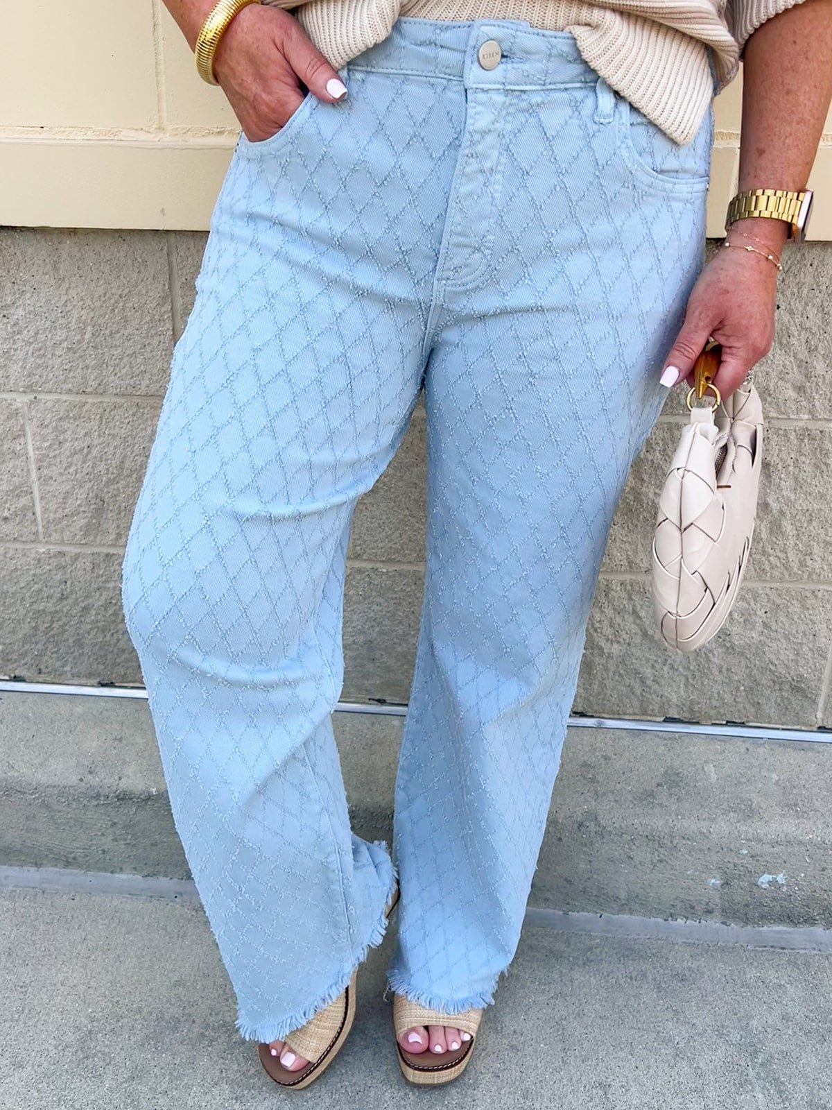 [Risen] Seabreeze Stitch Straight Jeans - The Pink Pineapple 850