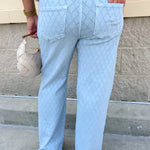 [Risen] Seabreeze Stitch Straight Jeans - The Pink Pineapple 850