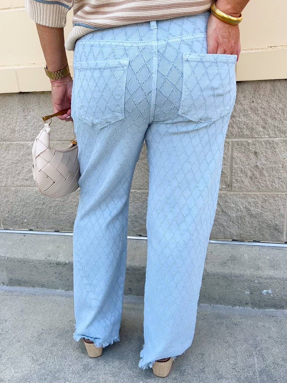 [Risen] Seabreeze Stitch Straight Jeans - The Pink Pineapple 850