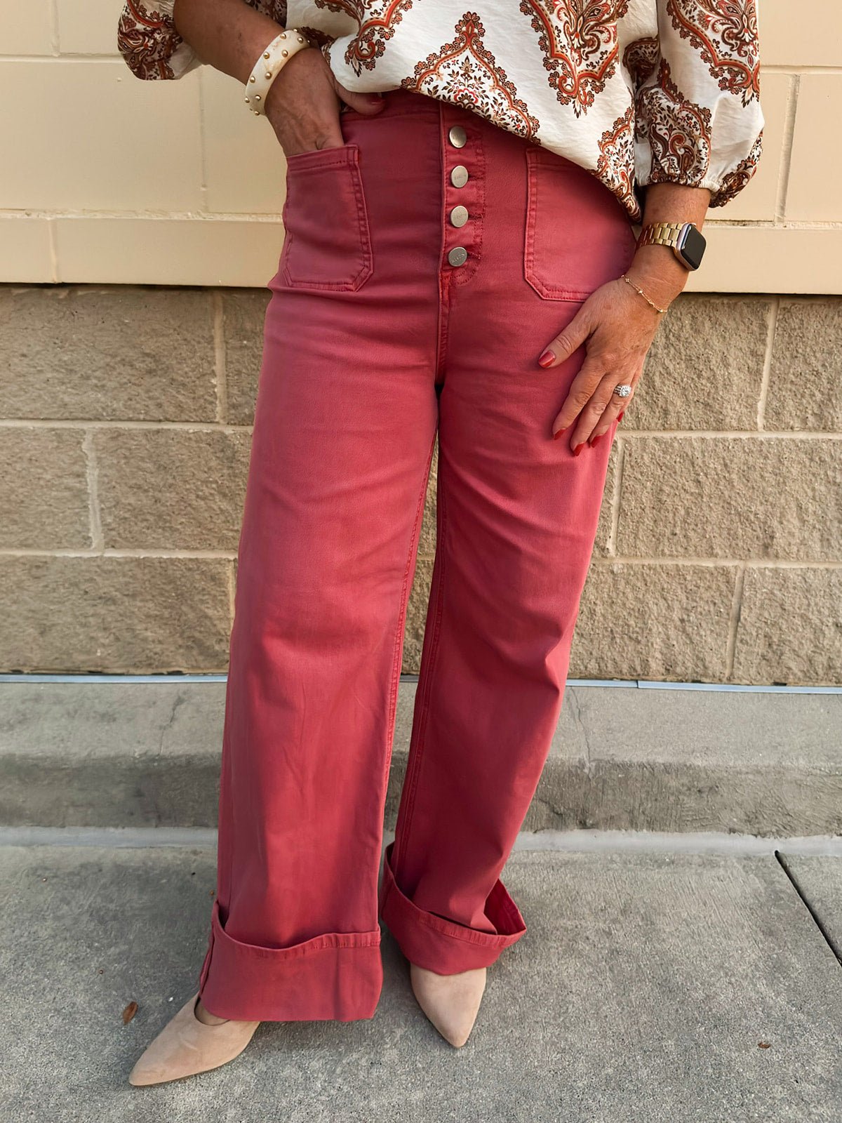 [Risen] The Fireside High Rise Wide Leg Jeans - The Pink Pineapple 850