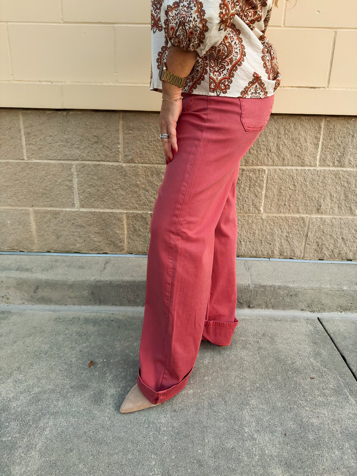 [Risen] The Fireside High Rise Wide Leg Jeans - The Pink Pineapple 850