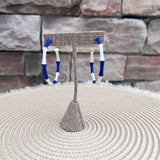 Riviera Blue Stripe Hoop Earrings - The Pink Pineapple 850