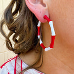 Riviera Red Stripe Hoop Earrings - The Pink Pineapple 850