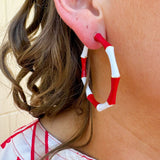 Riviera Red Stripe Hoop Earrings - The Pink Pineapple 850