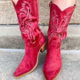 Rosé Canyon Suede Western Boot in Dusty Raspberry - The Pink Pineapple 850