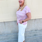 Rosé Striped Boat Neck Top - The Pink Pineapple 850