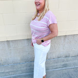 Rosé Striped Boat Neck Top - The Pink Pineapple 850