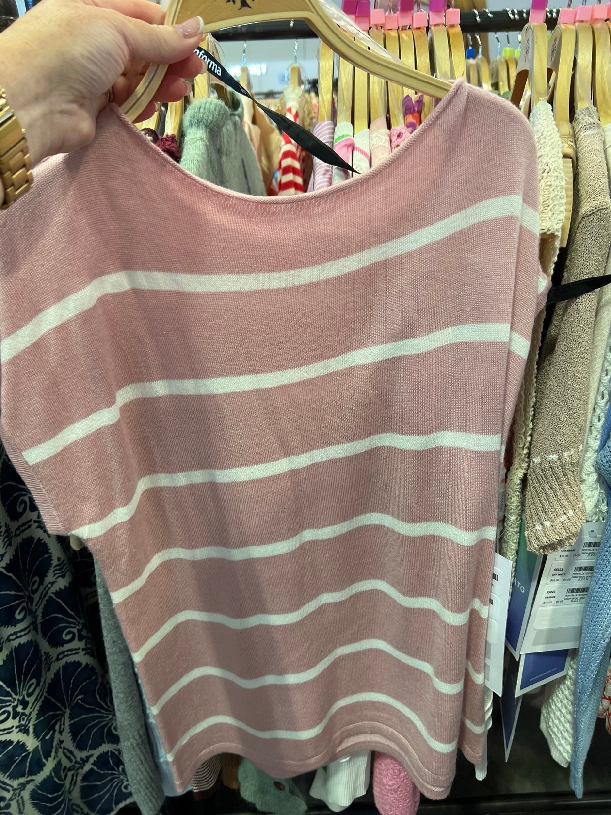 Rosé Striped Boat Neck Top - The Pink Pineapple 850