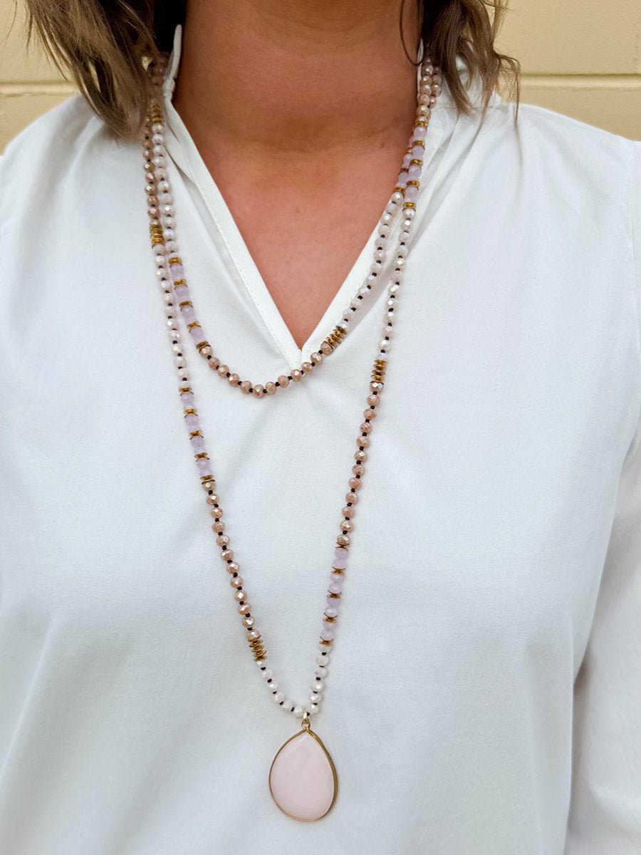 Rose Whimsy Beaded Necklace - The Pink Pineapple 850