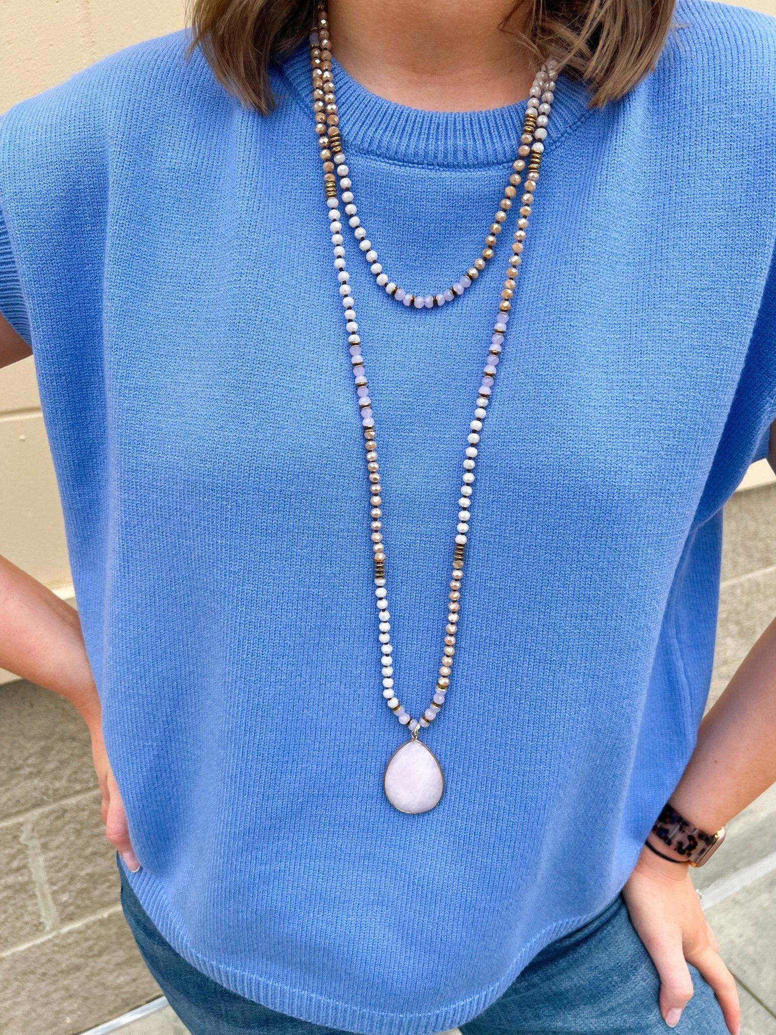 Rose Whimsy Beaded Necklace - The Pink Pineapple 850