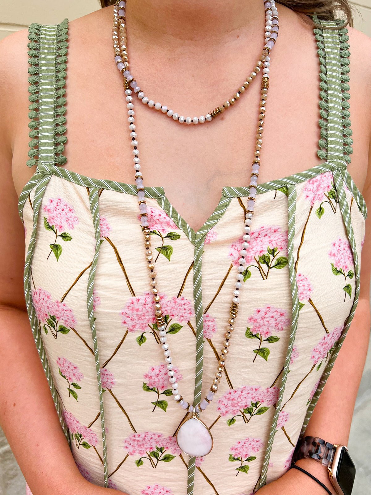 Rose Whimsy Beaded Necklace - The Pink Pineapple 850