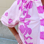 Rosy Bloom Split Neck Blouse - The Pink Pineapple 850