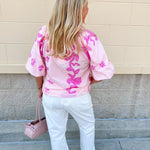 Rosy Bloom Split Neck Blouse - The Pink Pineapple 850