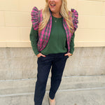 Ruffle & Ready Reversible Vest in Pink - The Pink Pineapple 850