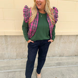 Ruffle & Ready Reversible Vest in Pink - The Pink Pineapple 850