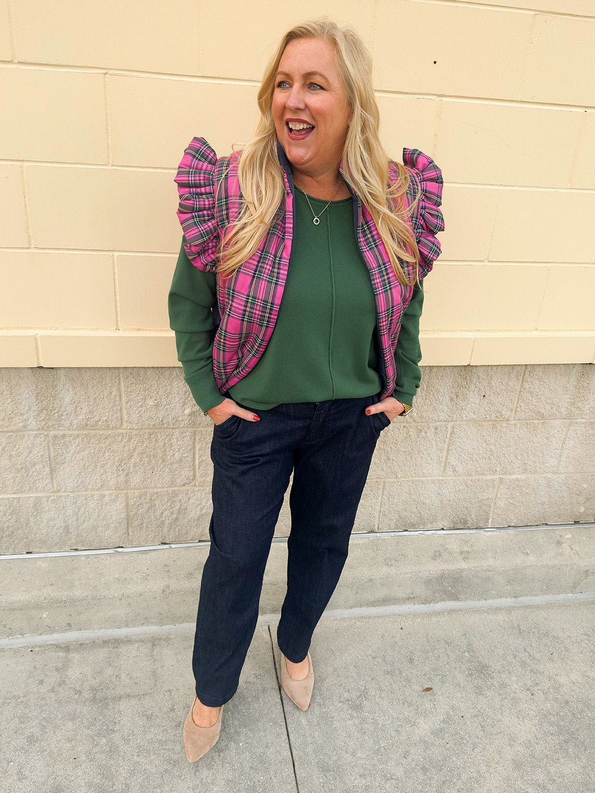 Ruffle & Ready Reversible Vest in Pink - The Pink Pineapple 850