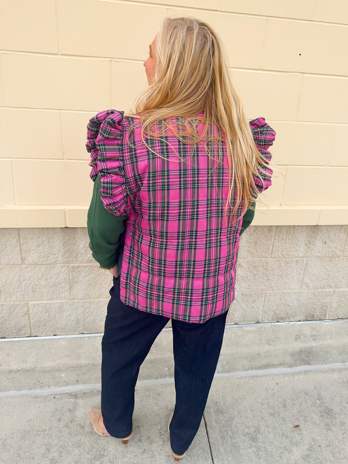 Ruffle & Ready Reversible Vest in Pink - The Pink Pineapple 850