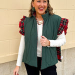 Ruffle & Ready Reversible Vest in Red - The Pink Pineapple 850