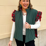 Ruffle & Ready Reversible Vest in Red - The Pink Pineapple 850