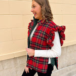 Ruffle & Ready Reversible Vest in Red - The Pink Pineapple 850